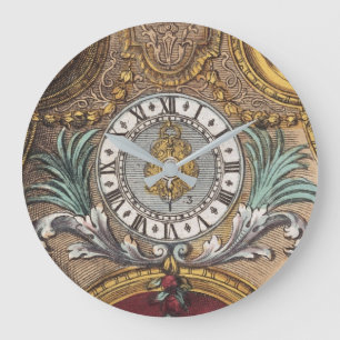 Floral Vintage Old Clock Decor Roman Numerals