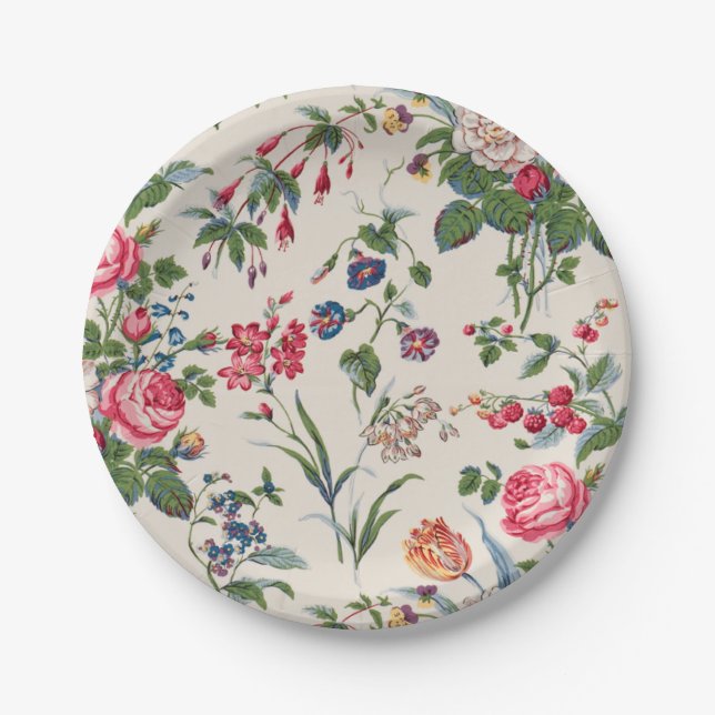 Floral Vintage  Paper Plate (Front)