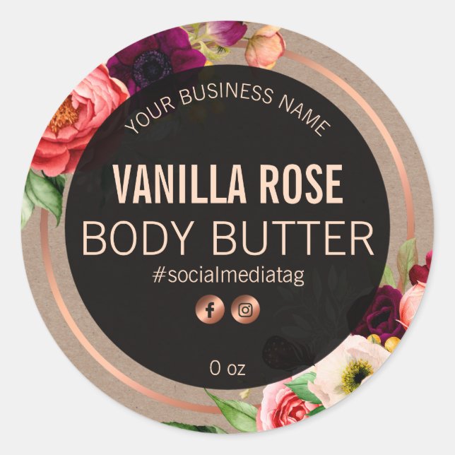 Floral Vintage Product Labels (Front)