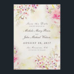 Floral Vintage Save The Date Photo Flat Card<br><div class="desc">Customise this Stylish Beautiful Watercolor Pretty Floral Save The Date Flat Card, with vintage boho bohemian feel, fully customisable and set as a template for your easy customisation. On the back side is a template photo, which you change with your favourite image, framed with the same floral design as on...</div>