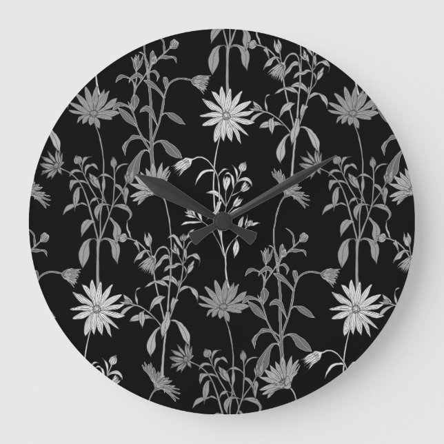 Floral vintage: seamless invitation background. large clock (Front)