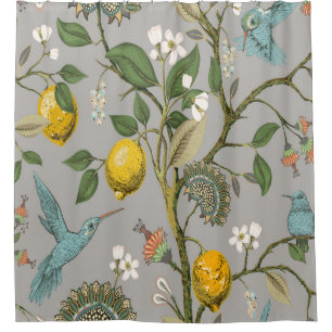 Floral Vintage seamless pattern. Botanical wallpap Shower Curtain