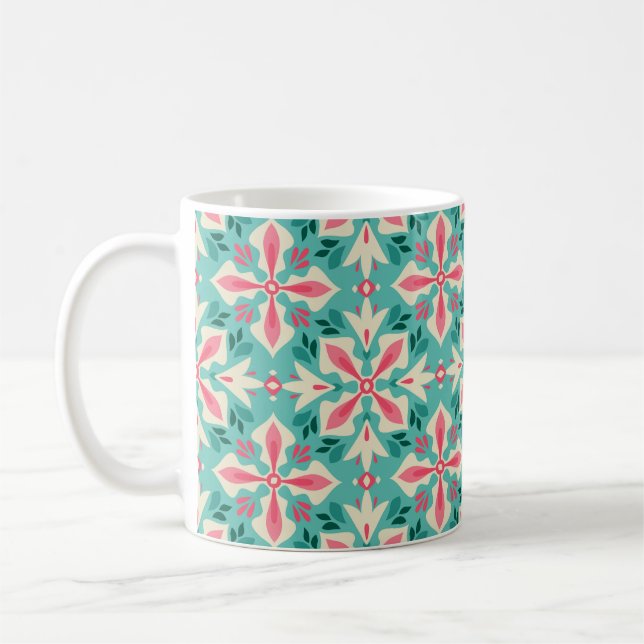 Floral vintage seamless pattern coffee mug (Left)