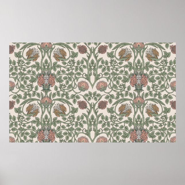 Floral vintage seamless pattern. Enchanted Vintage Poster (Front)