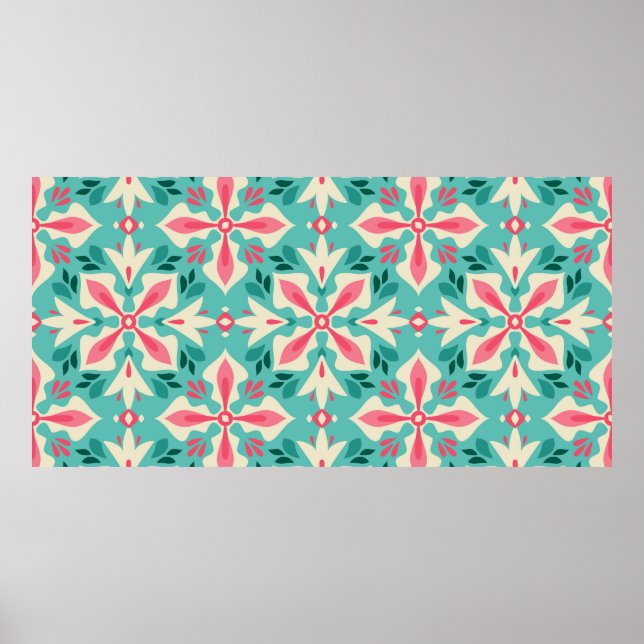 Floral vintage seamless pattern poster (Front)
