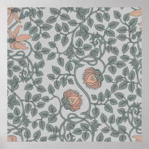 Floral vintage seamless pattern, retro wallpapers poster