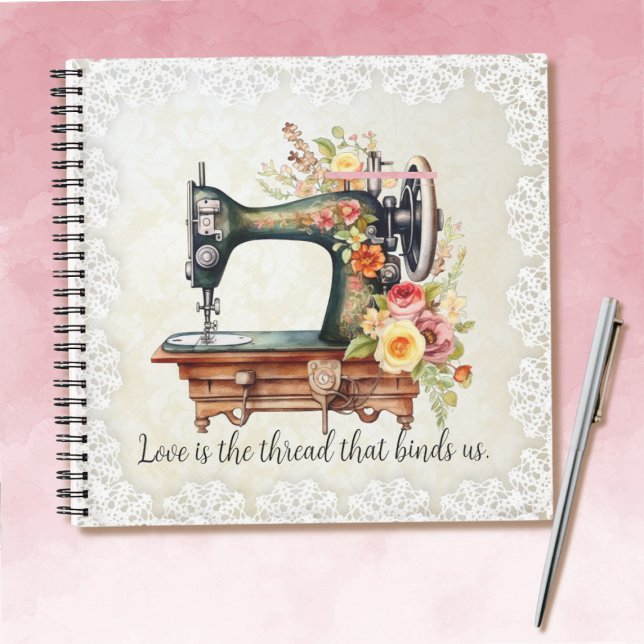 Floral Vintage Sewing Machine Notebook (Creator Uploaded)