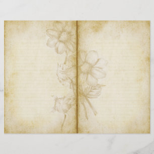 Floral Vintage Style Journal Scrapbook Paper