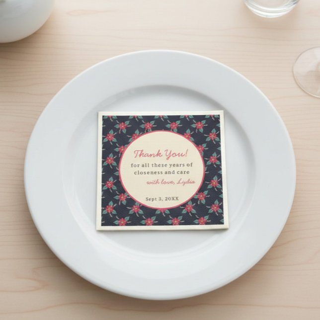 Floral Vintage Thank You Napkin (Creator Uploaded)