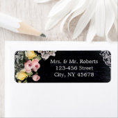 floral vintage typography Chalkboard wedding Return Address Label (Insitu)