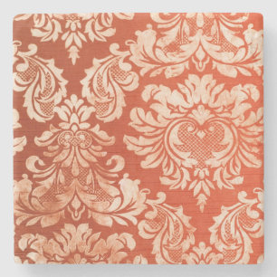 Floral vintage wallpaper background stone coaster