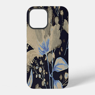 Floral Vintage Watercolor: Black Background iPhone 12 Case