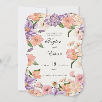 Floral Vintage Wedding Invitation 