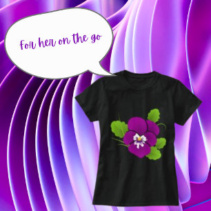 Floral Viola Purple Wildflower Blossom Huge Flower T-Shirt