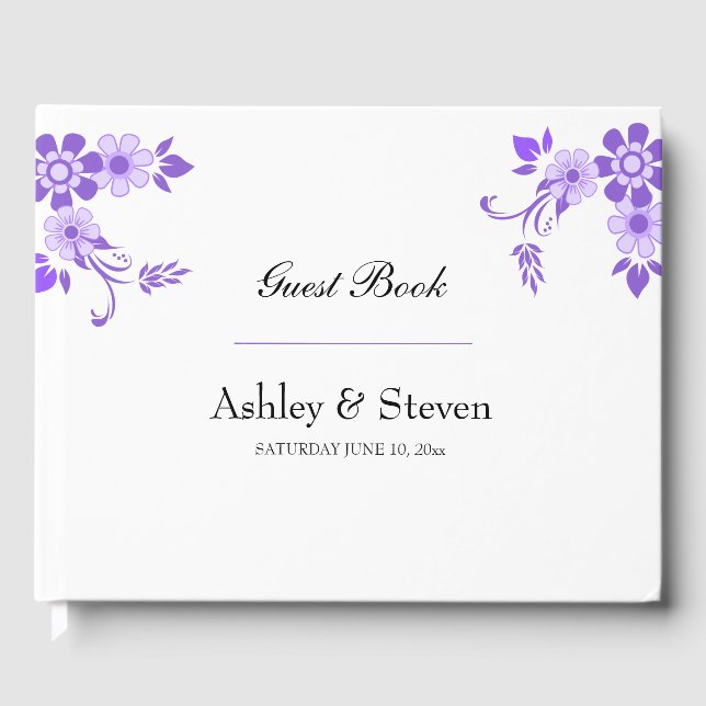 Floral Violet Guest Book (Front)