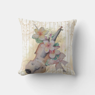 Floral Violin Boganhues Print Cushion