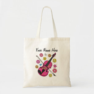 Floral Violin Flowers Violinist Musician Custom Tote Bag