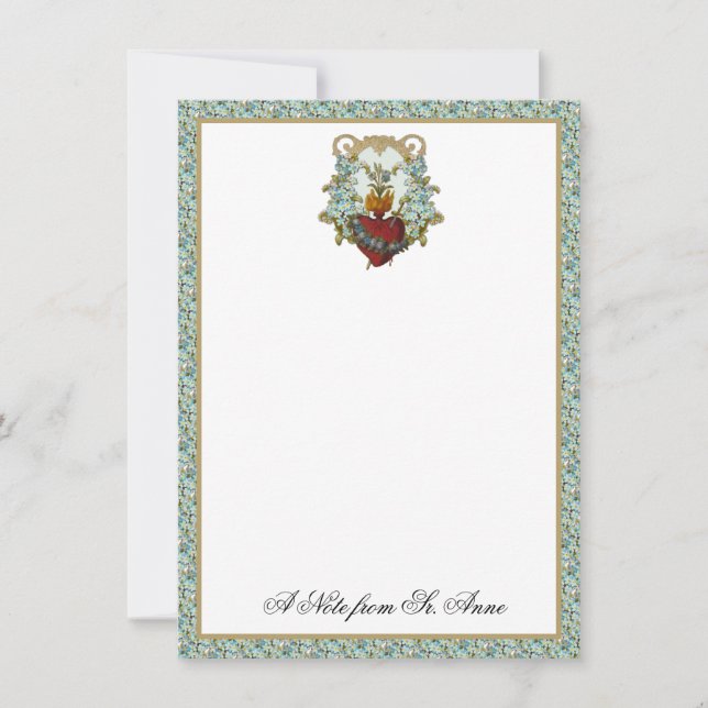 Floral Virgin Mary Catholic Religious Thank You  Card (Front)
