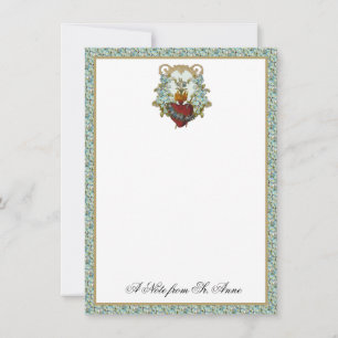 Floral Virgin Mary Catholic Religious Thank You  Card