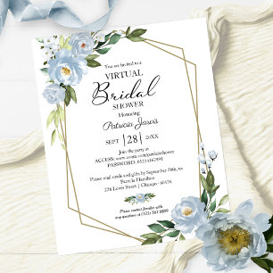 Floral Virtual Bridal Shower Budget Invitation