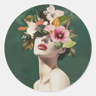 Floral Visions Classic Round Sticker