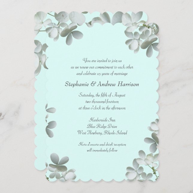 Floral Vow Renewal Ceremony Scripture Invitation (Front/Back)