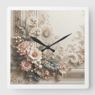 Floral wall clock