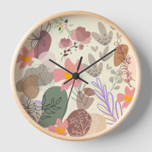 Floral wall clock