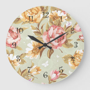 Floral Wall Decor Clock
