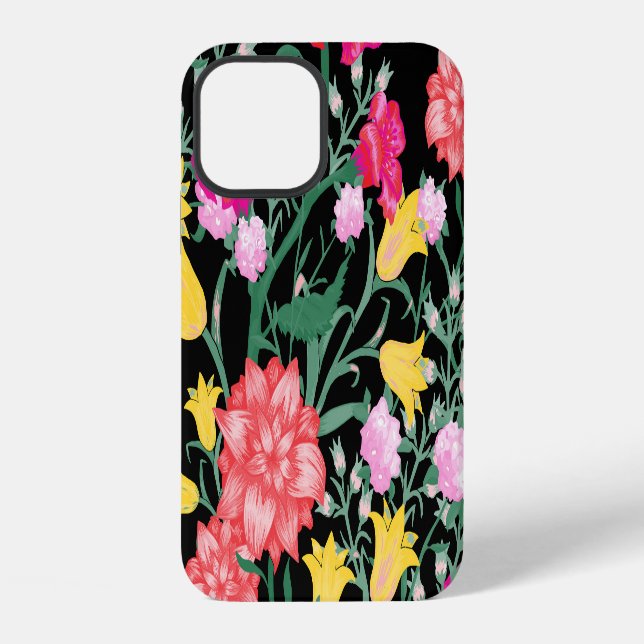 Floral Wallpaper Big Flowers Pattern iPhone Case (Back)