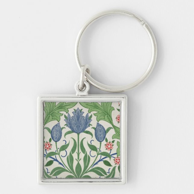 Floral wallpaper design key ring (Front)