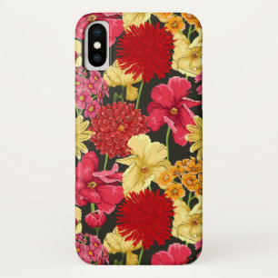 Floral wallpaper in watercolor style iPhone x case