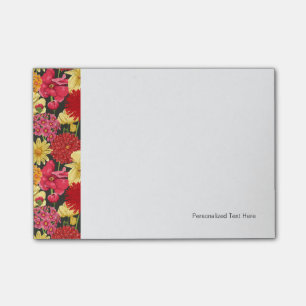 Floral wallpaper in watercolor style post-it notes