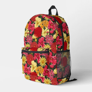 Floral wallpaper in watercolor style printed backpack