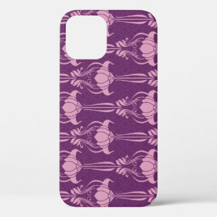 Floral Wallpaper Pink Violet Design iPhone 12 Case