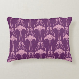 Floral Wallpaper Pink Violet Design Decorative Cushion