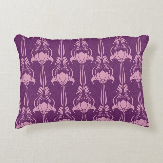 Floral Wallpaper Pink Violet Design Decorative Cushion (Front)