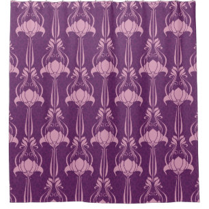 Floral Wallpaper Pink Violet Design Shower Curtain