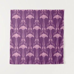 Floral Wallpaper Pink Violet Design Tapestry