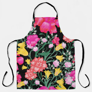 Floral Wallpaper with Big Flowers. Seamless Patter Apron