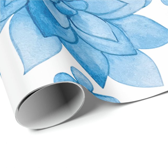floral wallpaper with blue blossoms and leaves  wrapping paper (Creator Uploaded)