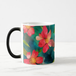 Floral Water Colour Pattern Design Magic Mug