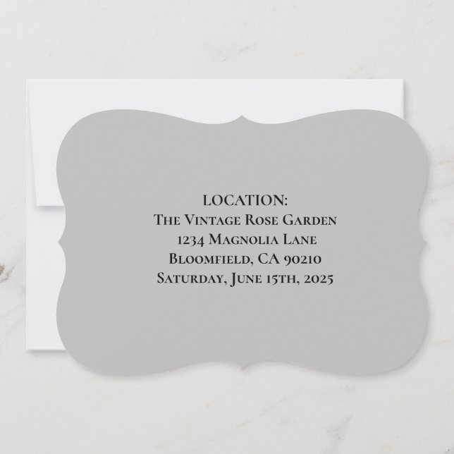 Floral Water colour red and white flowers Wedding Card (Back)