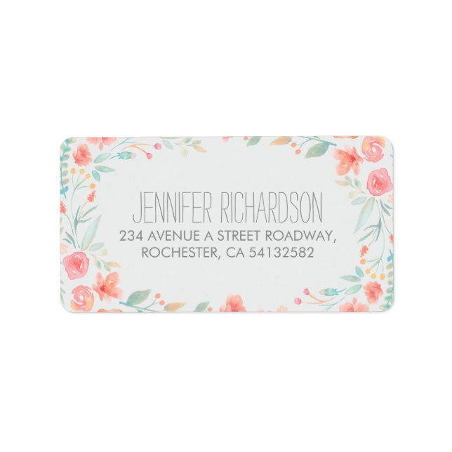 Floral Watercolor Address Labels (Front)