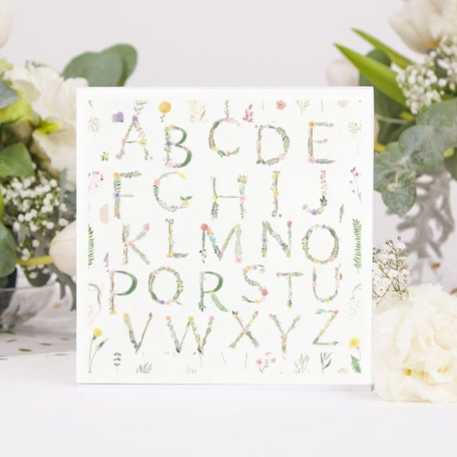 Floral Watercolor Alphabet Paper Napkin (Creator Uploaded)
