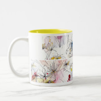 Floral Watercolor Artistic Tea Two-Tone Coffee Mug