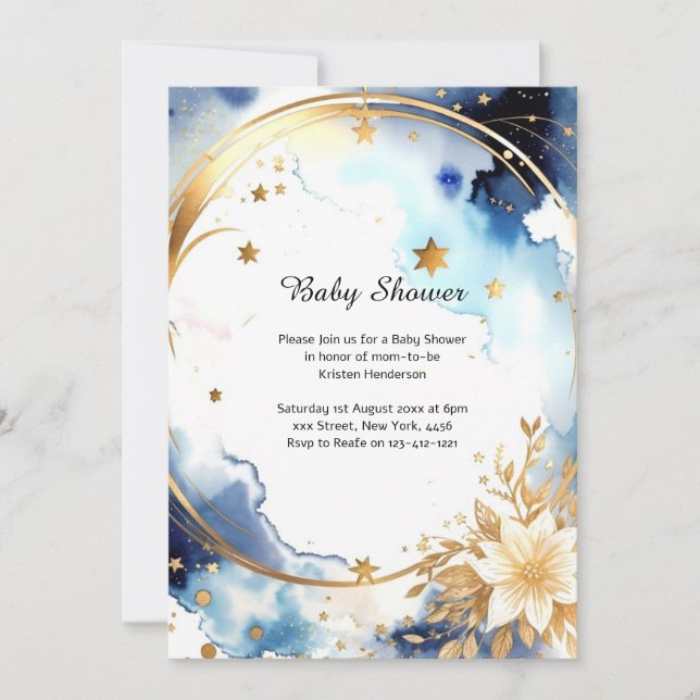 Floral Watercolor Baby Shower Invitation (Front)