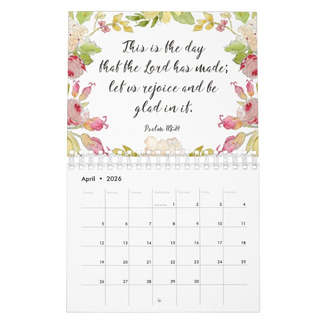 Floral Watercolor Bible Verse Calendar (Apr 2026)