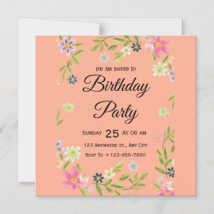 Floral Watercolor Birthday Magnetic Card