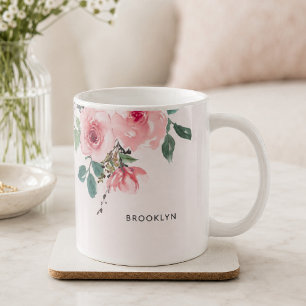 Floral Watercolor Blush Pink Beautiful Coffee Mug